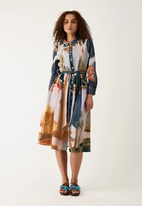 Delphi Dress in Nigh Herons