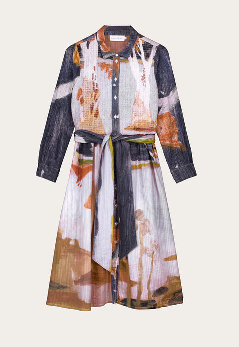 Delphi Dress in Nigh Herons