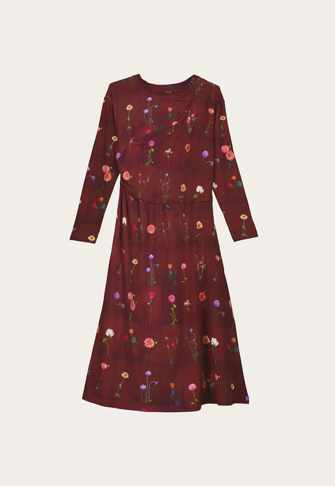 Elena Dress in Bloom Tile