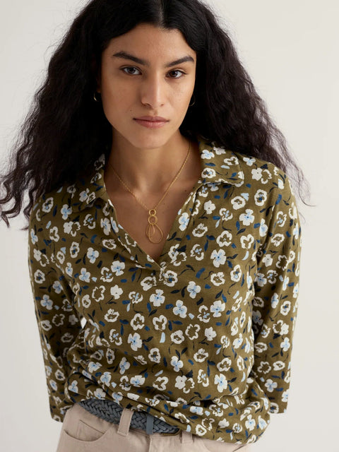 Wavecrest Shirt in Arty Pansy Seagrass