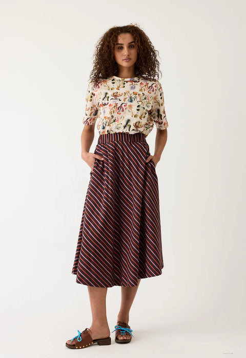 Wave Skirt in Twilight Stripe