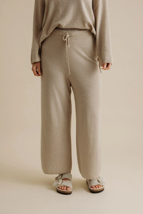 Winter Retreat Merino Cotton Pant in Wheat