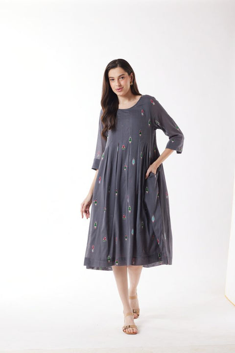 3/4 Sleeve Dress in Wandering Folks