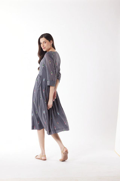 3/4 Sleeve Dress in Wandering Folks