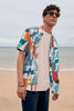 Men's Blue Heron Short Sleeve Shirt in Torn Shapes Mix