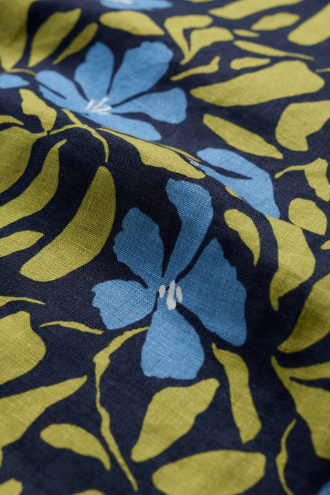 Colour Study Top in Leafy Floral Maritime