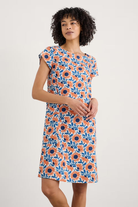 River Cove Dress in Bold Sunflower Chalk
