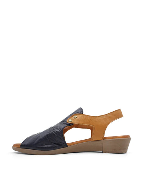 Aliah Sandal in Navy/Coconut