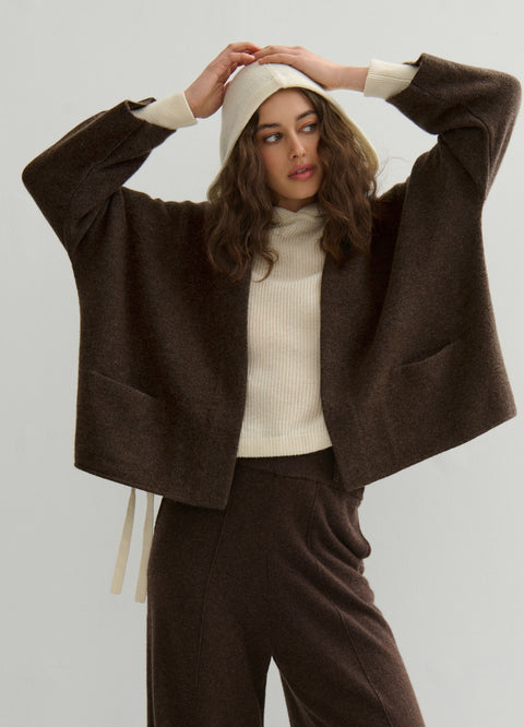 Short Icon Coat in Chocolate