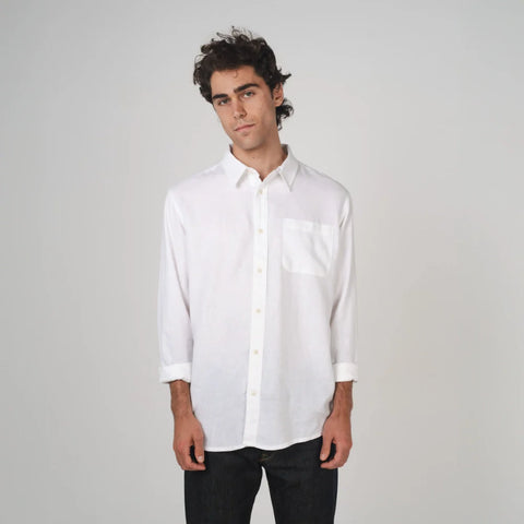 Newtown Long Sleeve Shirt in White