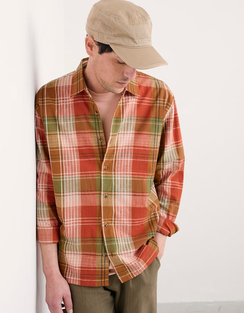 Men's Penmere Shirt in Tangerine Multi