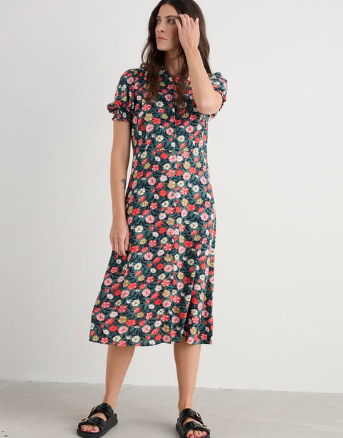 Bridget Dress in Winding Petunias Grove