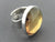 Amber Stirling Silver Ring - Adjustable