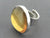 Amber Stirling Silver Ring - Adjustable