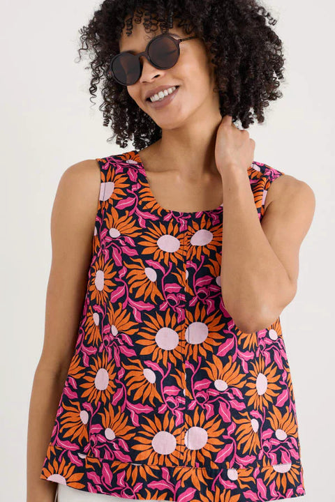 Lighthouse Station Vest in Bold Sunflower Maritime