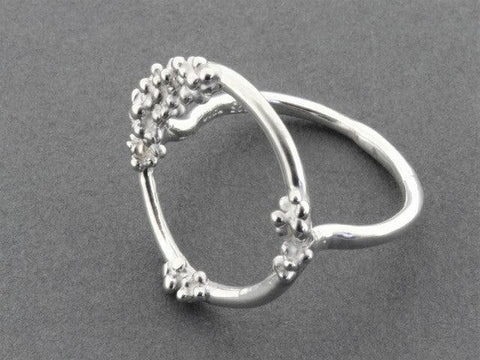 Beaded Circle Ring in Sterling Silver Size 7
