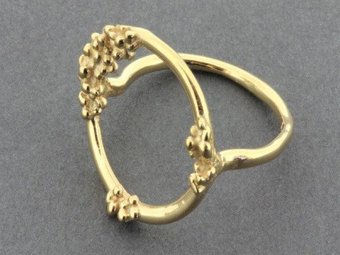 Beaded Circle Ring in Gold on Silver size 8
