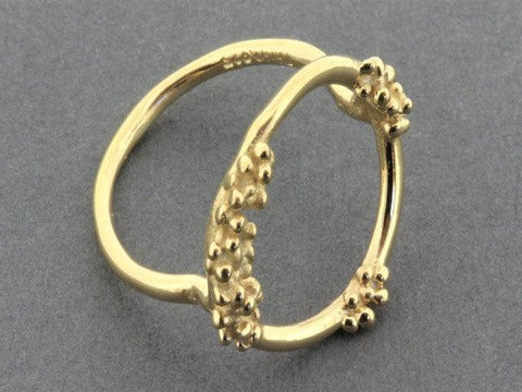 Beaded Circle Ring in Gold on Silver size 8