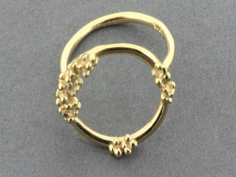 Beaded Circle Ring in Gold on Silver size 8