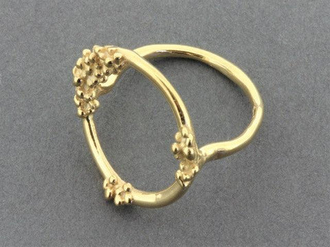 Beaded Circle Ring in Gold on Silver size 8
