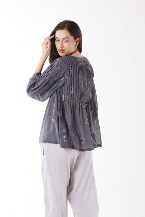 3/4 Sleeve Top in Wandering Folks