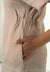 Linen Tencel Waisted Dress with Pockets in Pink Salt Lake