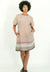 Linen Tencel Waisted Dress with Pockets in Pink Salt Lake