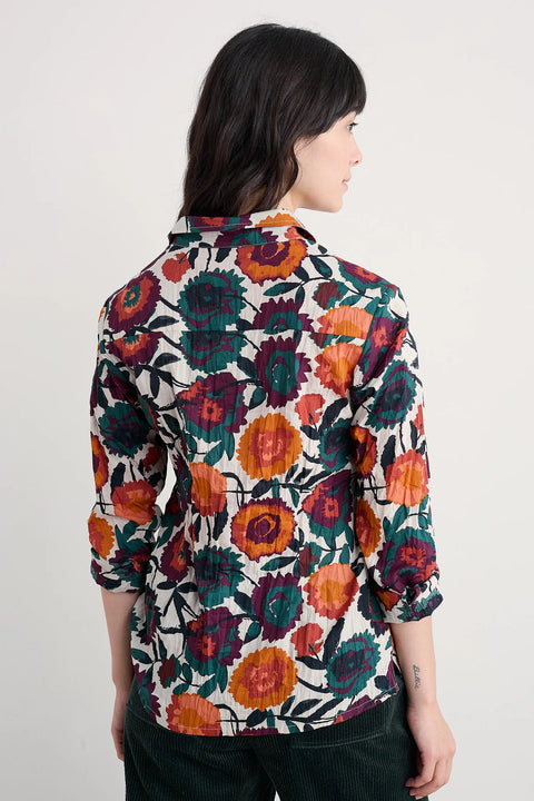 Larissa Shirt in Figurative Floral Aran