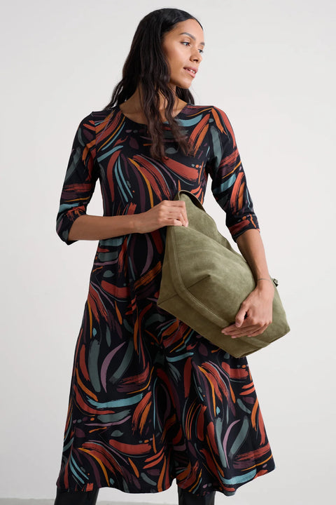Veronica Dress in Dune Marks Onyx