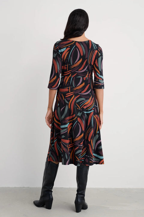 Veronica Dress in Dune Marks Onyx