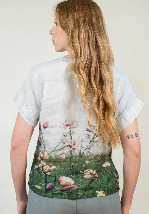 Crimped Linen T-Shirt Norfolk Bay