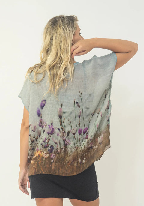 Handwoven Linen Top - One Size - Seaside Meadow