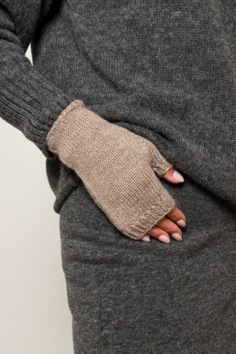 Handknit Baby Alpaca Long Mittens