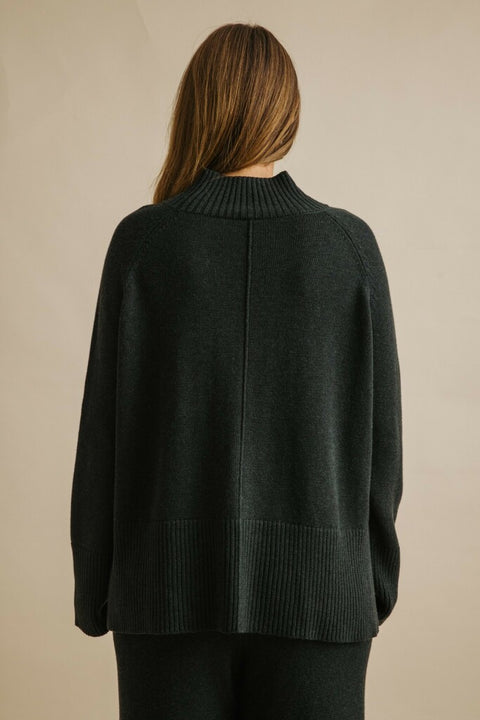 Harmony Mock Neck Pullover in Pine