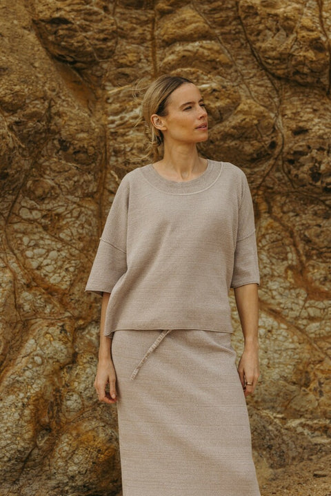 Retreat Cotton Twist Tee in Sunset