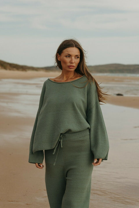 Retreat Cotton Twist Pullover in Rainforest