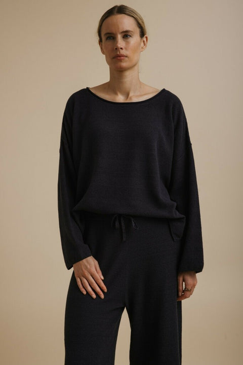Retreat Cotton Twist Pullover in Deep Ocean
