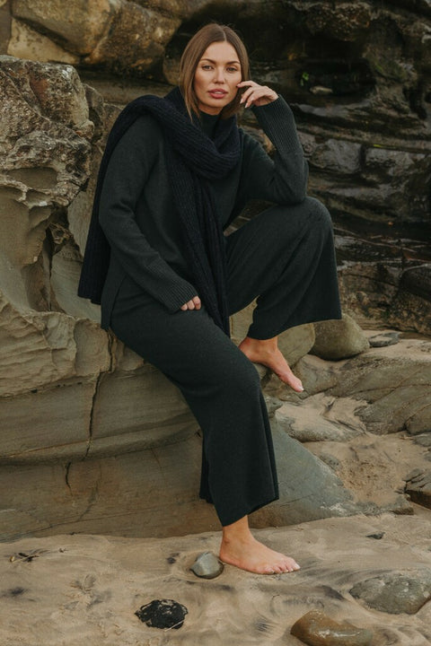 Winter Retreat Merino Cotton Pant in Pine