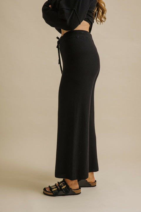 Winter Retreat Merino Cotton Pant in Noir