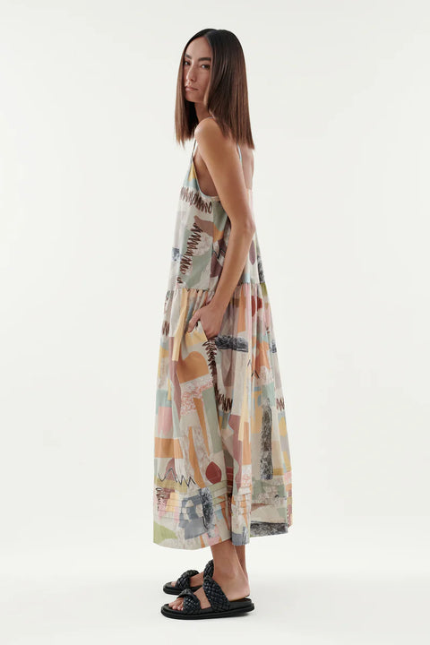 Printed Syn Dress in Geo Print