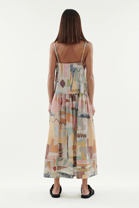 Printed Syn Dress in Geo Print