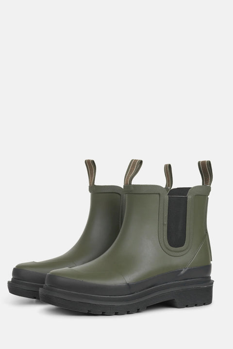 Short Natural Rubber Boot in Army