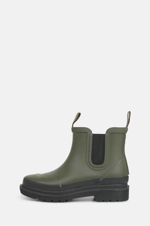 Short Natural Rubber Boot in Army