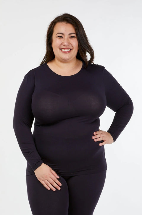 High Neck Long Sleeve in French Navy