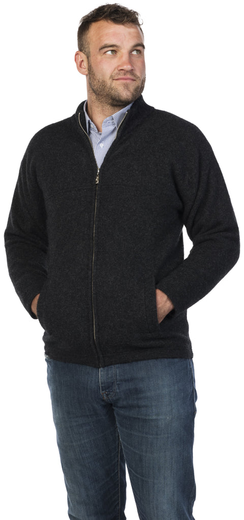 Felted Zip Jacket in Charcoal